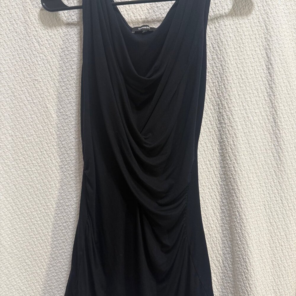 Express black top draped cowl neck size Large